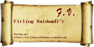 Firling Valdemár névjegykártya